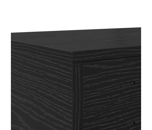 Mesa de Noche  Roble Negro Madera Resistente 160 x 36.5 x 16.5 cm