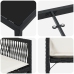 Set de Comedor de Jardín de 5 Piezas con Cojines Negro Poliratán