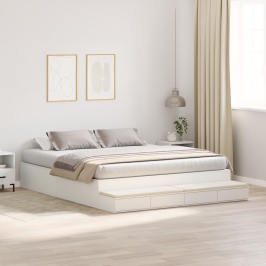 Estructura de cama de almacenamiento  Blanca Madera de calidad
