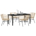 Conjunto de Comedor de Jardín  de 5 Piezas Rattán Poliéster Marrón