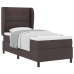 Cama Box Spring  con colchón marrón oscuro 100x200 cm de tela
