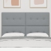 Cabecero de cama  con botones tapizados en gris claro de 140 cm