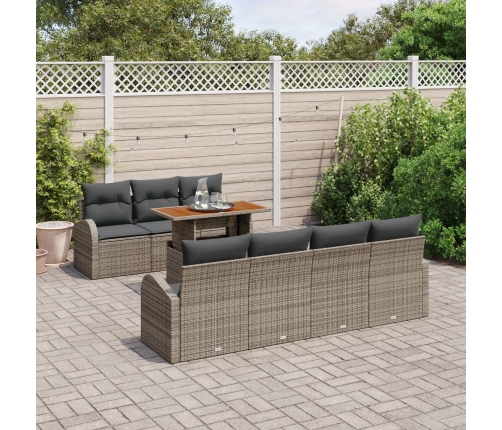 Set de Sofá de Jardín  Set de 8 Gris Ratán
