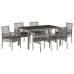 Conjunto de Comedor de Jardín de 7 Piezas con Cojines Gris de Poliratán