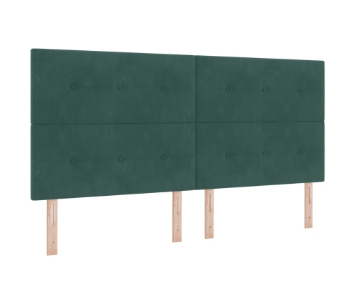 Cabecero  con Botones Verde Oscuro 200 cm Terciopelo