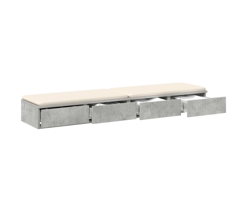 Mesa de Noche Gris Concreto Madera Elaborada 150 x 36.5 x 16.5 cm