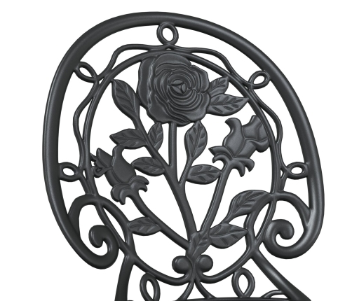 Conjunto de Bistro de Jardín de 3 Piezas  Negro de Aluminio Fundido