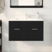 Mueble de baño  Negro Roble 90x38,5x46 cm Madera elaborada