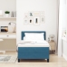 Cama con Somier  con Colchón Azul Oscuro 100x200 cm Terciopelo