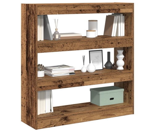 Armario para Libros/Divisor de Habitaciones - Madera Rústica - 100x30x103cm - Madera Elaborada