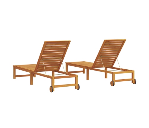 Tumbonas  2 pcs Madera Sólida de Teca, Tumbona  Madera Sólida de Teca