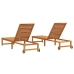 Tumbonas  2 pcs Madera Sólida de Teca, Tumbona  Madera Sólida de Teca
