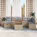 Set de Sofás de Jardín de 8 Piezas con Cojines Beige de Ratán Sintético