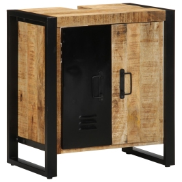 Armario de Baño  55x35x60 cm Madera Maciza Áspera de Mango