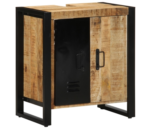 Armario de Baño  55x35x60 cm Madera Maciza Áspera de Mango