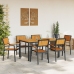 Juego de Comedor de Jardín 7 Piezas Negro Aluminio Resistente