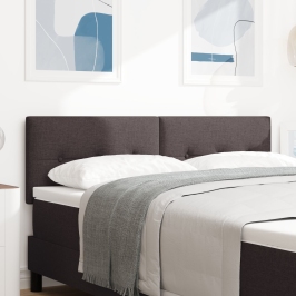 Cabecero tufted de botones marrón oscuro de 160 cm en tela