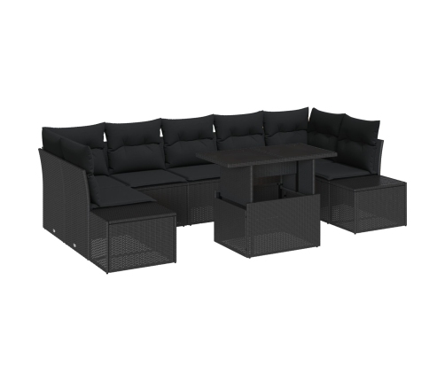 Conjunto de Sofás de Jardín  Set de 8 Gris Oscuro Poliratán