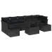 Conjunto de Sofás de Jardín  Set de 8 Gris Oscuro Poliratán