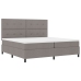 Cama con somier y colchón y LED Taupe 200x200 cm Tela