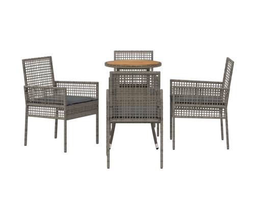 Conjunto de Muebles de Comedor  Conjunto de 5 Gris Ratán, Vidrio