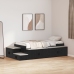 Estructura de cama de almacenamiento en roble negro 80x200 cm