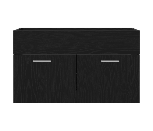 Mueble de baño  Negro Roble 90x38,5x46 cm Madera elaborada