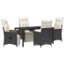 Set de Comedor de Jardín de 5 Piezas  con Cojines Ratán PE Negro