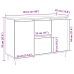 Sideboard  con Puertas y Cajones Negro Roble 101,5x35x70 cm