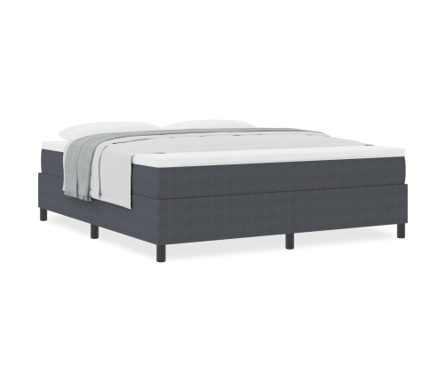 Cama con somier  con colchón gris oscuro super king tela de corduroy