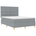 Cama Box Spring con Colchón Gris Claro 140x190 cm Tela