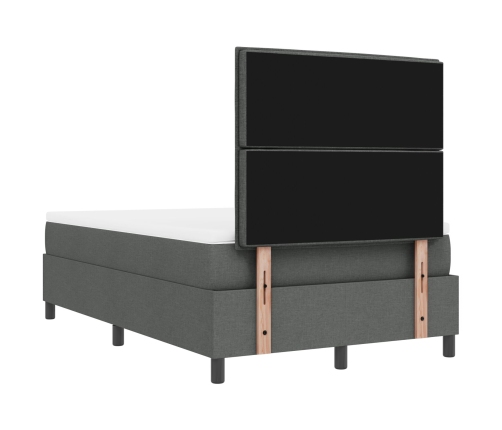 Cama con Somier con Colchón y Banco Gris Oscuro 120x200 cm Tela