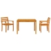 Conjunto de Comedor de Jardín de 3 Piezas de Madera Sólida de Acacia