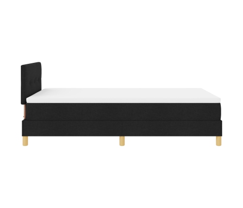 Cama con Box Spring con Colchón Negra 120x200 cm Tela