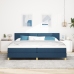 Cama Box Spring  con Colchón Azul 200x200 cm Tela