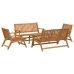 Sillas de jardín  con mesa 5 piezas de madera maciza de acacia