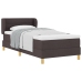 Cama Box Spring  con Colchón Marrón Oscuro 100x200 cm Tela