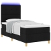 Estructura de Cama con Colchón Negro Tela 90 x 200 cm