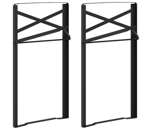 Patas de Mesa de Cerveza  2 piezas Plegables de Acero Negro con Tratamiento en Polvo