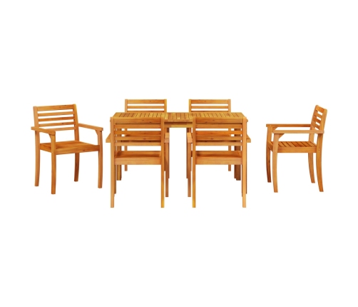 Conjunto de Comedor de Jardín de 7 Piezas de Madera Maciza de Acacia