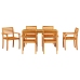 Conjunto de Comedor de Jardín de 7 Piezas de Madera Maciza de Acacia