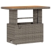 Conjunto de Comedor de Jardín de 3 Piezas con Cojines Gris en Poliratán y Acacia