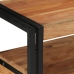 Mesas Auxiliares  Negras 120x33x75 cm de Madera Maciza de Acacia y Metal