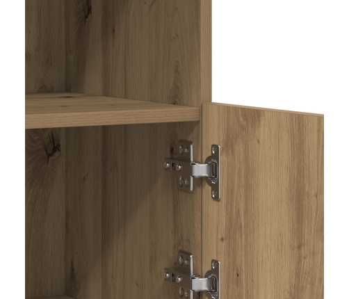 Aparador  con luces LED de roble artesanal 81x37x67 cm