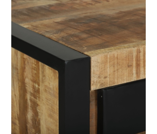 Mesas Auxiliares  Madera natural y negra Madera sólida de mango, Metal