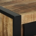 Mesas Auxiliares  Madera natural y negra Madera sólida de mango, Metal