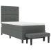 Cama Box Spring con Colchón y Banco Gris Oscuro 90x200 cm Tela