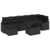 Conjunto de Sofás de Jardín Conjunto de 8 Negro