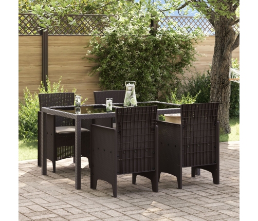 sillas de jardín  con cojines 4 pcs marrón ratán sintético