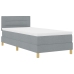 Cama con Base con Colchón Gris Claro 90x200 cm Tela